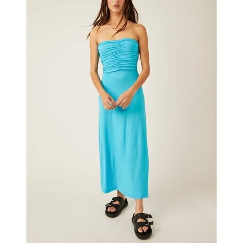 FREE PEOPLE Embrace Midi in Scuba Blue Size Large - Picture 14 of 16